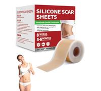STJUNR Cerotto in Silicone per Cicatrici Riusabile, 4 cm x 150 cm, Impermeabile e Traspirante, per Cicatrici da Chirurgia, Taglio Cesareo, Ustioni o Acne, Nastro Riducente e Lenitivo, Stile A