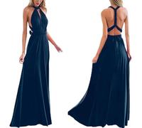 STKOOBQ Trasformatore convertibile da damigella d'onore Maxi abito da sera multi-way abito da sera formale da festa di nozze abiti, Marina Militare, XXL