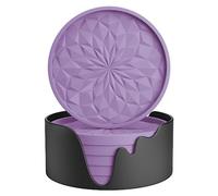 STLIAN Sottobicchieri in silicone con supporto, [confezione da 6] sottobicchieri da bere - Tappetino per bicchieri per bevande calde o fredde, ispessito, antiscivolo, antiaderente, vassoio profondo