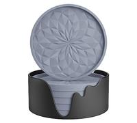 STLIAN Sottobicchieri in silicone con supporto, [confezione da 6] Sottobicchieri per bevande - Tappetino per bicchiere per bevande calde o fredde, rinforzato, antiscivolo, antiaderente, vassoio