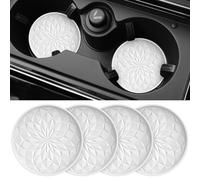 STLIAN Sottobicchieri per portabicchieri per auto [confezione da 4] - 7,9 cm tappetini in silicone per auto - antiscivolo da incasso accessori interni auto bianco