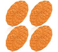 STLIAN Sottopentola in silicone - Confezione da 4 presine - 18,8 cm ispessiti per pentole calde, padelle e piatti, sottopentola in silicone resistente al calore per tavolo e piano di lavoro, arancione