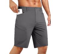 Stlight Pantaloncini da trekking cargo da uomo ad asciugatura rapida traspirante pantaloncini casual con tasca multipla per campeggio pesca viaggi (grigio scuro 34W/10L)