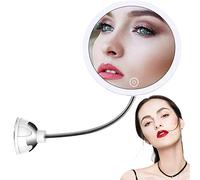 STLOVe Specchio Ingranditore da Trucco con Luce LED, Lente d'Ingrandimento,Specchio per Il Trucco,Cromato in Metallo,Perfetto Come Regalo per Donna e Ragazza (10X)