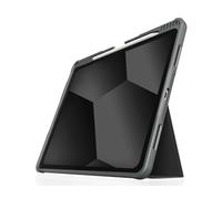 STM Dux Plus - Custodia robusta per iPad Air 13" M2 2024, protezione contro le cadute, supporto con spazio per Apple Pencil, antiscivolo, adatta ai bambini, retro trasparente trasparente, accensione e