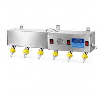 STMKB Distributore Automatico di Latte per Animali con Controllo della Temperatura, Alimentatore A Parete in Acciaio Inox A 6 Tettarelle con Pompa di Circolazione, Distributore di Latte E Acqua per