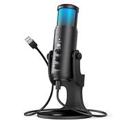 STMKB Microfono a Condensatore USB, Microfono a Condensatore RGB Con Luce Colorata Per L'atmosfera Respiratoria, Modello Cardioide, Adatto Per Registrazione Video, Podcasting, Giochi