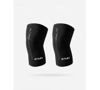 STMN FITNESS Ginocchiere PERFORM da Powerlifting e Sollevamento Pesi, Neoprene Ultra-Strutturato 7mm, Nero, Design Anatomico Presagomato, Rimbalzo Elastico Elevato, Vendute in Coppia (S)