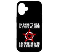 Sto andando all"inferno in ogni religione Ateismo freddo agnostico Custodia per iPhone 16