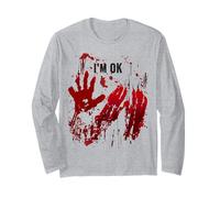 STO Bene Maglietta Shirt Mani Sangue Schizzi Sangue Maglia a Manica