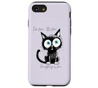 Sto bene. Va bene. Tutto va bene. Divertente gatto nero Custodia per iPhone SE (2020) / 7 / 8
