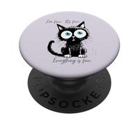 Sto bene. Va bene. Tutto va bene. Divertente gatto nero PopSockets PopGrip Adesivo