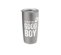 Sto con il bravo ragazzo - Funny Cute Dog Walking Bicchiere termico in acciaio inox doppia parete