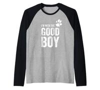 STO con Il Bravo Ragazzo - Funny Cute Dog Walking Maglia con Maniche Raglan