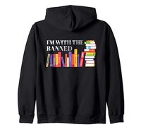 Sto con The Banned Book Pile Read Lover Reader Books Felpa con Cappuccio