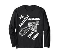 Sto giudicando silenziosamente i tuoi alberi Funny Lumberjack Logger Maglia a Manica