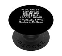 Sto invecchiando, mi sono alzato dal letto e ho avuto dolori al petto PopSockets PopGrip Adesivo
