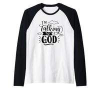 STO Parlando con Dio Christian Faith Design Maglia con Maniche Raglan