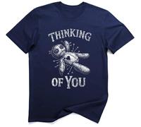 STO Pensando A Te Bambola Voodoo Gotica Maglietta (XL, Navy)