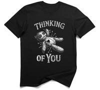 STO Pensando A Te Dark Humor Voodoo Grafica Maglietta (L, Nero)