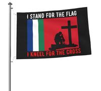 Sto per la bandiera e Molucche del Sud e mi inginocchio per la croce Bandiera 2x3 piedi Banner decorativo bifacciale durevole per esterni Bandiere in poliestere per la casa Bandiera di benvenuto p