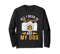Sto per scattare ama fotografare la mia macchina fotografica e il mio cane Maglia a Manica