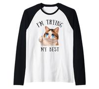 STO provando Il Mio miglior Meme Silly Crying Cat Cute Animals Kids Maglia con Maniche Raglan