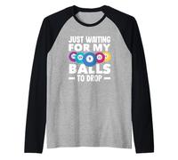 STO Solo aspettando Che Le Mie Palle cadano Bingo Fun Maglia con Maniche Raglan