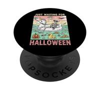 Sto solo aspettando Halloween Fun Skeleton Selfie Summer Spooky PopSockets PopGrip Adesivo