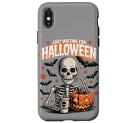 Sto solo aspettando Halloween Funny Skeleton Humor Custodia per iPhone X/XS