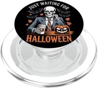 Sto solo aspettando Halloween Funny Skeleton Pumpkin Humor PopSockets PopGrip per MagSafe
