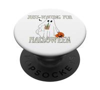 Sto solo aspettando la stagione spettrale di Halloween Ghost Pumpkin Spice PopSockets PopGrip Adesivo