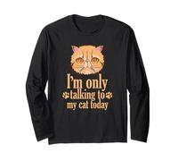 STO Solo Parlando con Il Mio Gatto Persiano Cat Today Maglia a Manica