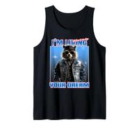 STO vivendo Il Tuo Sogno (Divertente Grafica Racoon) Canotta