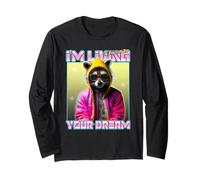 STO vivendo Il Tuo Sogno (Divertente Grafica Racoon) Maglia a Manica