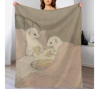 stoat in Bed, Cozy Animals, Soft Vintage, Coperta Morbida, Pile, Viaggio