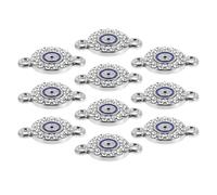 STOBAZA 10 Pezzi Charm Collana Occhio del Diavolo in Lega Argento Goccia di Olio, Resistente e Versatile per Gioielli Fai da Te in Varie Occasioni