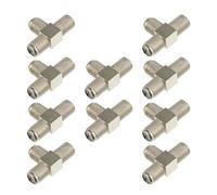 STOBAZA 10 Pezzi Splitter Coassiale Tipo F Femmina Doppio Connettore in Lega di Zinco Nichelata, Divisore Segnale Tv e Ricevitore Satellitare, Installazione Semplice per Impianti Audio