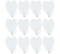 STOBAZA 12 Ganci da Parete in Ferro a Forma di Cuore, Ganci Adesivi Resistenti per Bagno E Cucina, Grucce Antitraccia (bianchi)