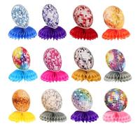 STOBAZA 12 Pezzi Centrotavola Disco per Feste di Compleanno, Carta, Design | Decorazioni da Tavolo per Casa, Tema Anni Settanta e Ottanta, Abbinamento Semplice, per Adulti