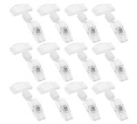 STOBAZA 12 Pezzi Clip per Cartellini Girevole Supporto per Trasparente in Plastica Espositore per Carte per Negozi al Dettaglio Supermercati e Esposizioni Pubblicitarie