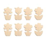 STOBAZA 12 Pezzi Fiori in Legno Grezzo da Colorare Decorazioni Floreali Non Rifinite per Feste e Wedding Forme di Tulipano per Lavoretti Creativi e Esposizioni su Vassoi Piani