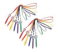 STOBAZA 12 Pezzi Penna a Sfera e Anti-smarrimento Calcio con Cordino al Collo in Plastica e Poliestere, Stile Sportivo Cartoon, Scrittura Fluida per Back To School Party e Scrapbooking