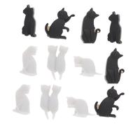 STOBAZA 12 Pezzi Segnabicchieri in Silicone Forma di Gatto Marcatori Antiscivolo Colorati per Bicchieri per Feste e Cocktail Casa