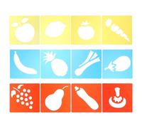 STOBAZA 12 pezzi Stencil per Disegno in Plastica PP Sicura Modelli Frutta e Verdura Lavabili e Riutilizzabili Strumenti Educativi per Arte e Lavoretti Creativi per Ragazzi e Ragazze