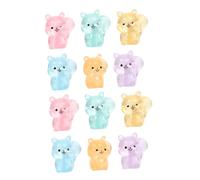 STOBAZA 12pezzi Statuette Scoiattoli in Miniatura in Resina Che Brillano Al Buio Decorazioni Animali Luminose Per Micro Paesaggi Da Scaffali e Case Delle Bambole