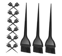 STOBAZA 15 pezzi Pennelli per Tintura Capelli Nero Pettine Professionale in Plastica Resistente per Colore Preciso Decolorante e Colorazione Uniforme Strumento Riutilizzabile per Salone e