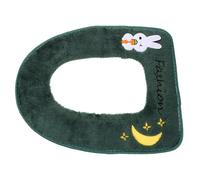 STOBAZA 1pezzi Copriwater in Peluche Cerniera per Sedile WC Imbottitura per Uso Design Fiori e Foglie Resistente e Facile da Installare