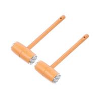 STOBAZA 2 Pezzi Martello Batticarne Faccia in Faggio con Teste in Alluminio Strumento Ergonomico per Intenerire Carne Bistecca Pollo e Maiale in Cucina