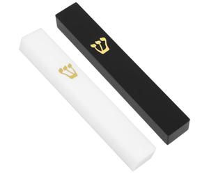 STOBAZA 2 Pezzi Mezuzah in Acrilico per Porta con Pergamene Sacre Targhetta Ebraica per Benedizione Casa Hanukkah Decorazione Spirituale per Famiglia Facile da Installare Resistente Danni